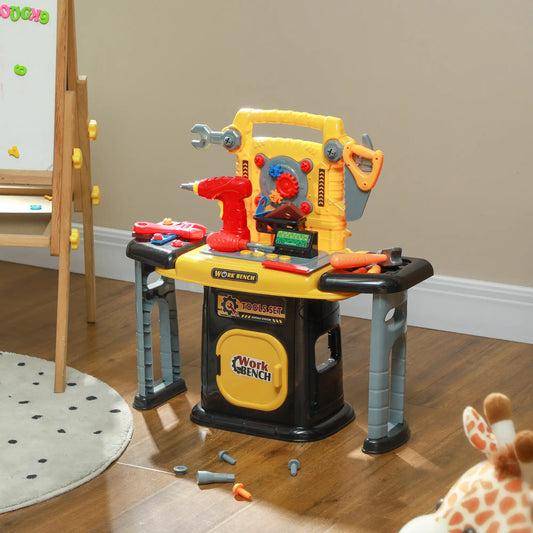 102 Piece Toolstation Bench with Electric Drill and Storage Kids Playset