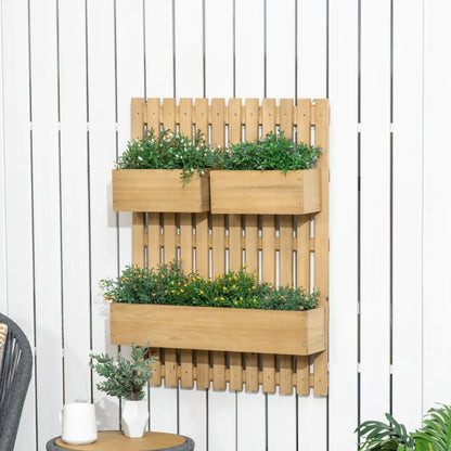 Wall Mounted Adjustable Garden Planters with Trellis Backboard