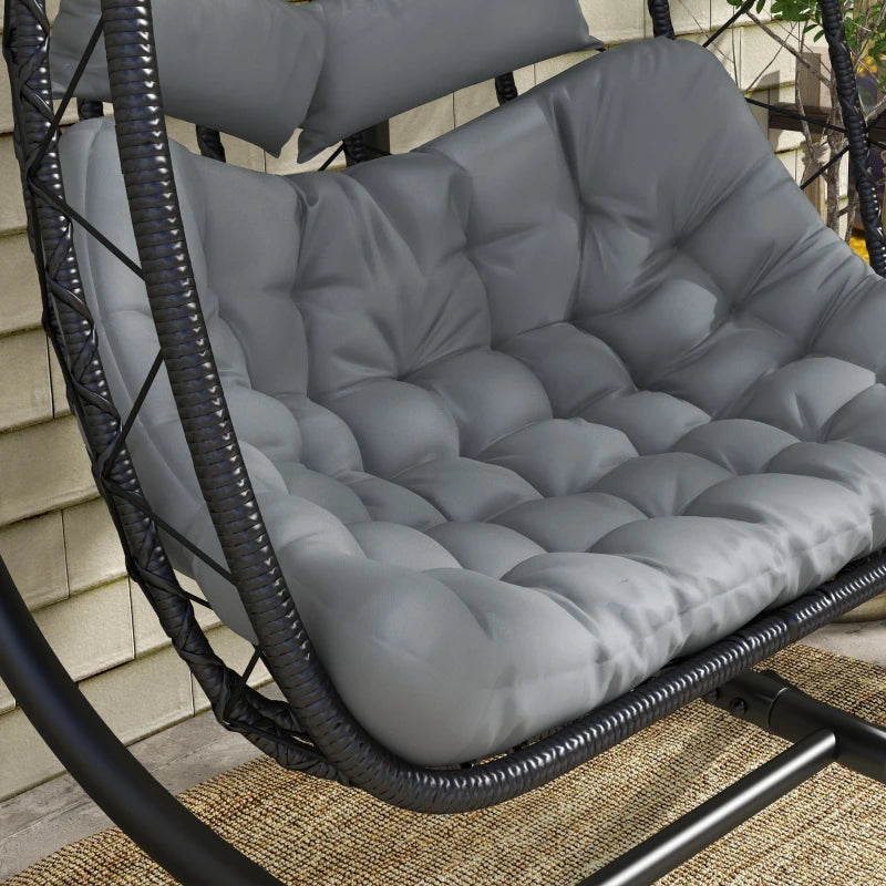 2 Seater Hanging Egg Chair with Steel Frame