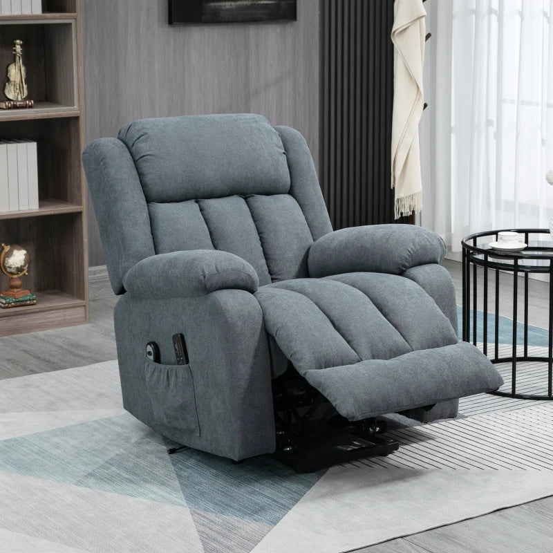 Oversized Massaging Riser and Recliner Chair with 8 Vibration Massage, Remote Control & Side Pocket