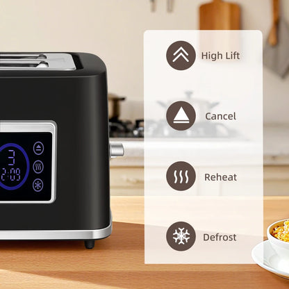 Smart Touch Screen Kettle and Toaster set - Black