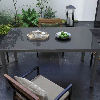 Aluminium Garden Table with Glass Tabletop - (Chairs not Included)