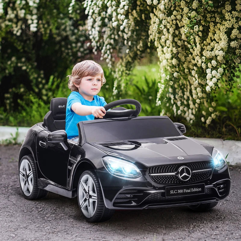 12V Kids Electric Ride On Car with Parental Remote, Two Motors, Music, Lights and Suspension - Black