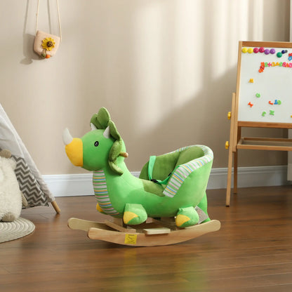 Baby Dinosaur Ride on Rocking Horse Toy with Bucket seat and Safety Belt