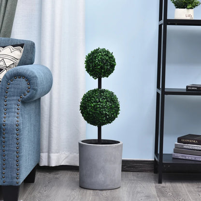 Set of 2 - Small - 2-Ball Boxwood Topiary - Indoor / Outdoor - 67cm