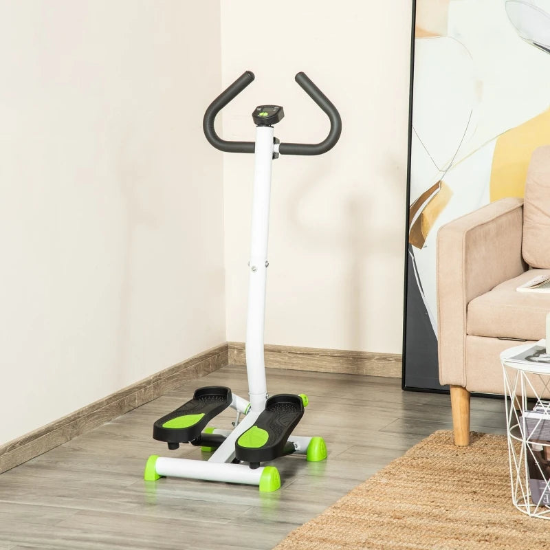 Twister Stepper with Adjustable Resistance, Height and LCD Screen - White / Green