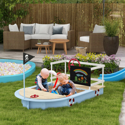 Pirate Ship Shaped Sandbox / Sandpit Kids Play area - Blue