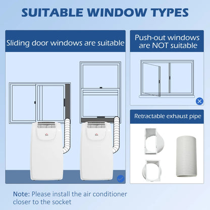 12,000 BTU - Portable Multi-Mode Air Conditioner Unit with Three Speed Settings and Remote Control