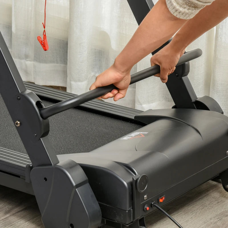 14km/h - Manual Incline Foldable Treadmill with 5 Speed Shortcut Settings, 12 Pre-Set Programs and LCD Display