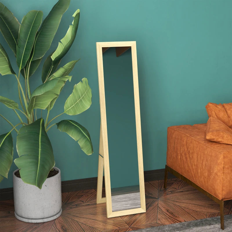 Wall Mounted or Freestanding - Full Length - Wooden Framed Mirror - Natural Pine