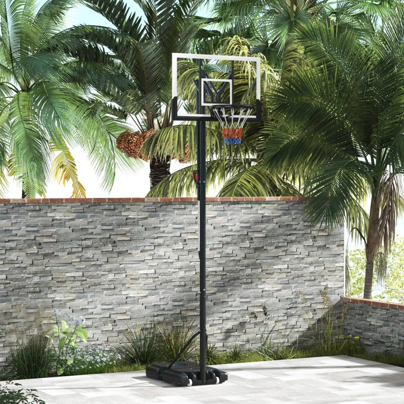 2.35-3.05m - Six Level Height Adjustable Basketball Hoop / Net and Stand