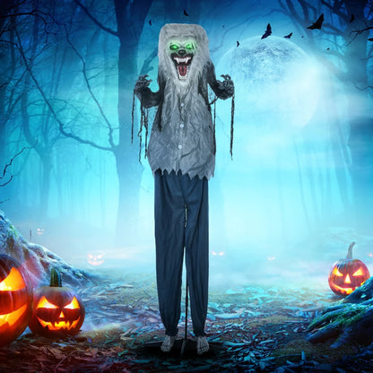 210cm - Skeleton Werewolf Halloween Decoration with Sound Effect and Light Up Eyes