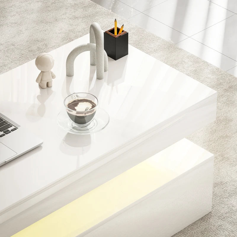 LED - Coffee Table with Storage Compartment