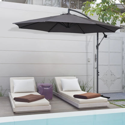 Cantilever Hanging Banana Parasol Umbrella - Steel Grey