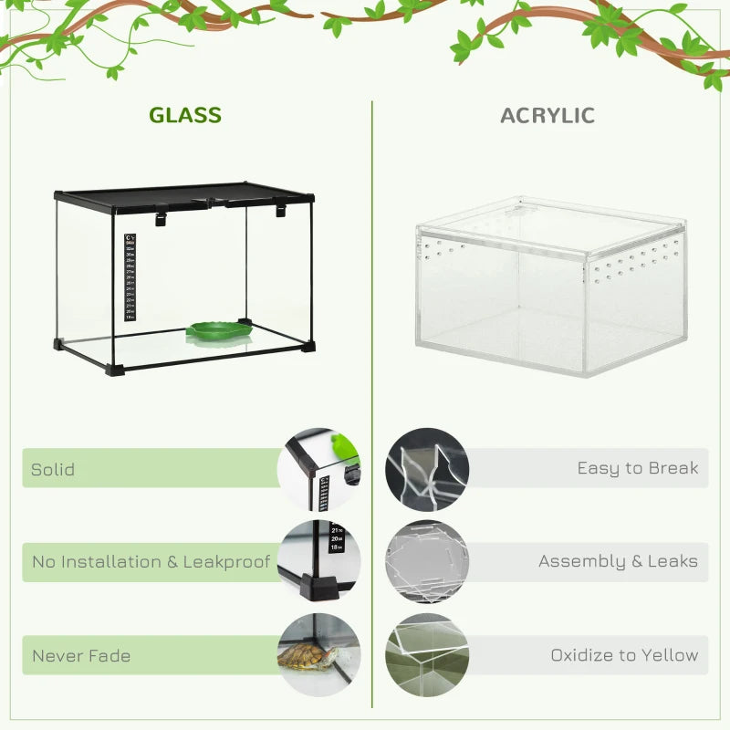 Lockable Reptile Terrarium for Lizards, Horned Frogs, Snakes etc