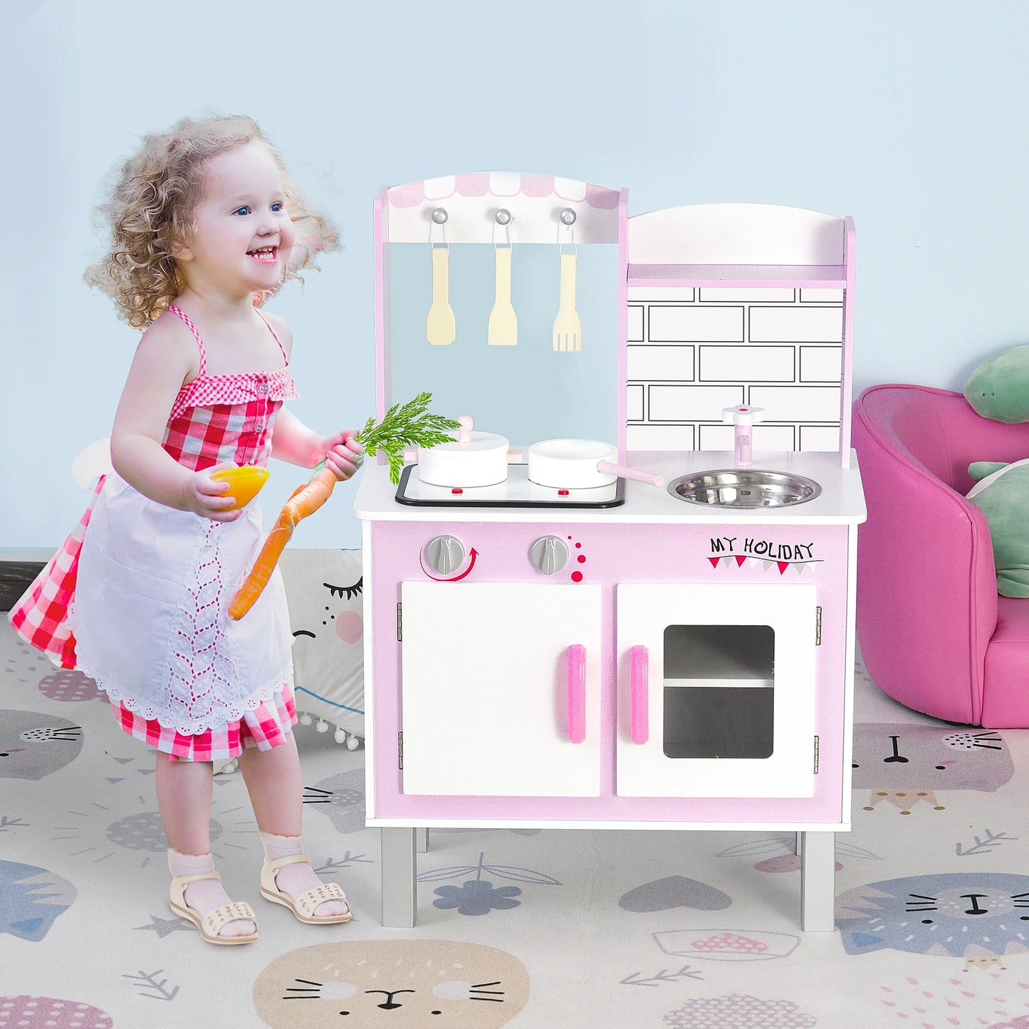 Toy Kitchen Playset with Accessories Included