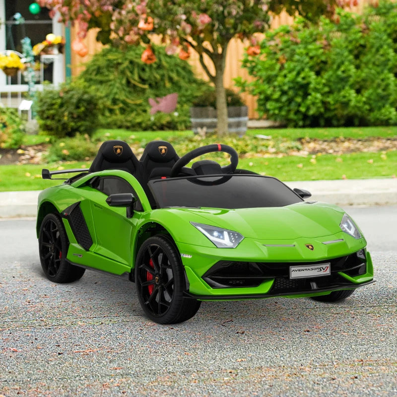 12V Kids Electric Ride On Car Racing Car Toy with Parental Remote Control, Music and Lights - Green