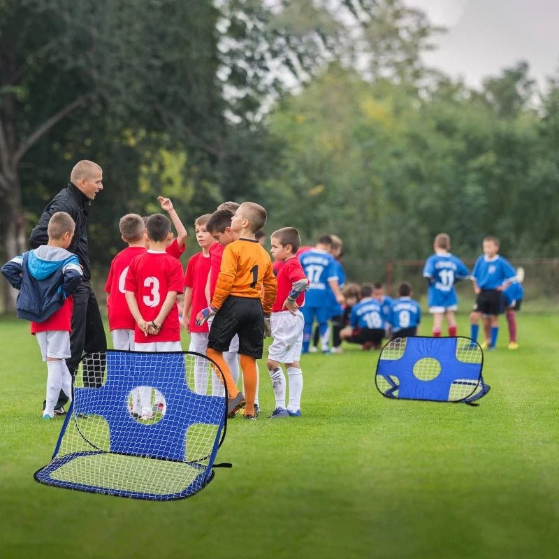 2-in-1 Football Target Practice with 5 Targets + Football Net for Normal Goal (Set of 2)