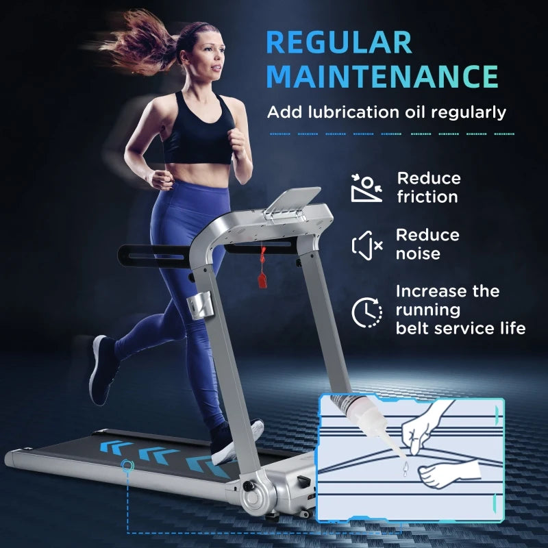 15km/h - Treadmill with 6-Level Speed Shortcuts, LED Monitor, USB Port and Phone / Drinks Holder