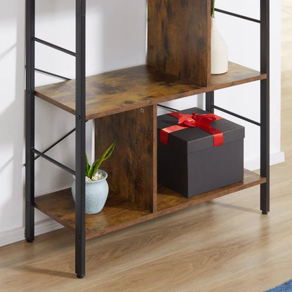 Industrial Style 5-Tier Bookcase Storage Display Unit with 8 Sections