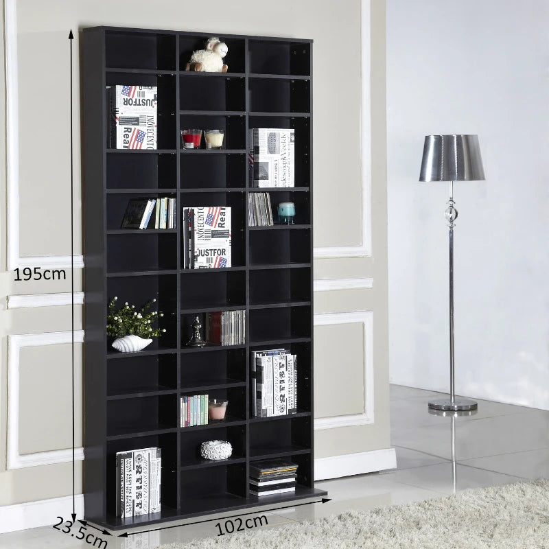 Bookcase Display Unit / Media Storage Unit with 36 Sections & 10 Adjustable Shelves