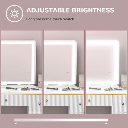 Vanity Mirror with Lights, Large 80x62 cm Lighted Makeup Mirror with 3 Colour, 10X Magnifying, USB Charging Port