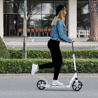 Folding Kick Scooter, Adjustable Ride On Scooter with 200mm Big Wheels and Double Shock Absorption