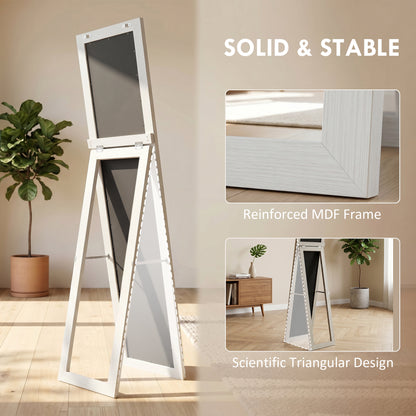 37 x 157 cm Full Length Mirror - White