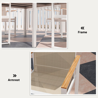 5 Piece Garden Furniture Set with 4 Armchairs and Tempered Glass Table Top, for Deck, Balcony