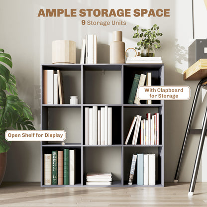 Nine-Cube Storage Shelf - Grey