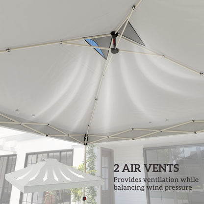 Gazebo Roof Replacement UV50+ Waterproof Pop Up Canopy Cover with 8 Drainage Holes 3 x 3 m White