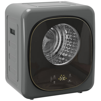 4kg Vented Tumble Dryer with 5 Drying Mode, 800W Compact Freestanding Front Tumble Dryer, Grey