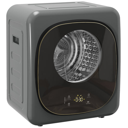 4kg Vented Tumble Dryer with 5 Drying Mode, 800W Compact Freestanding Front Tumble Dryer, Grey