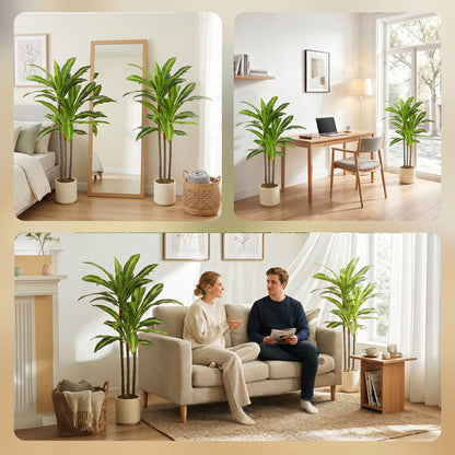 90cm Lifelike Fake Tree, Artificial Dracaena Tree with Bendable Trunks, Green