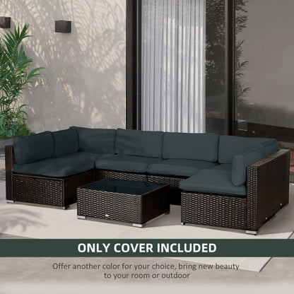 Garden Rattan Sofa Cushion Polyester Cover Replacement Outdoor- No Cushion Included, Grayish Green