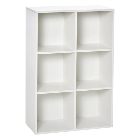 Six-Cube Bookcase - White Wood Effect