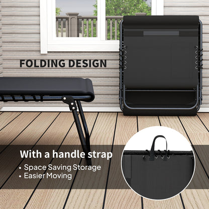 Set of Two Reclining Sun Loungers - Black