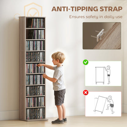 260 Narrow CD Storage Unit - Natural Wood Finish