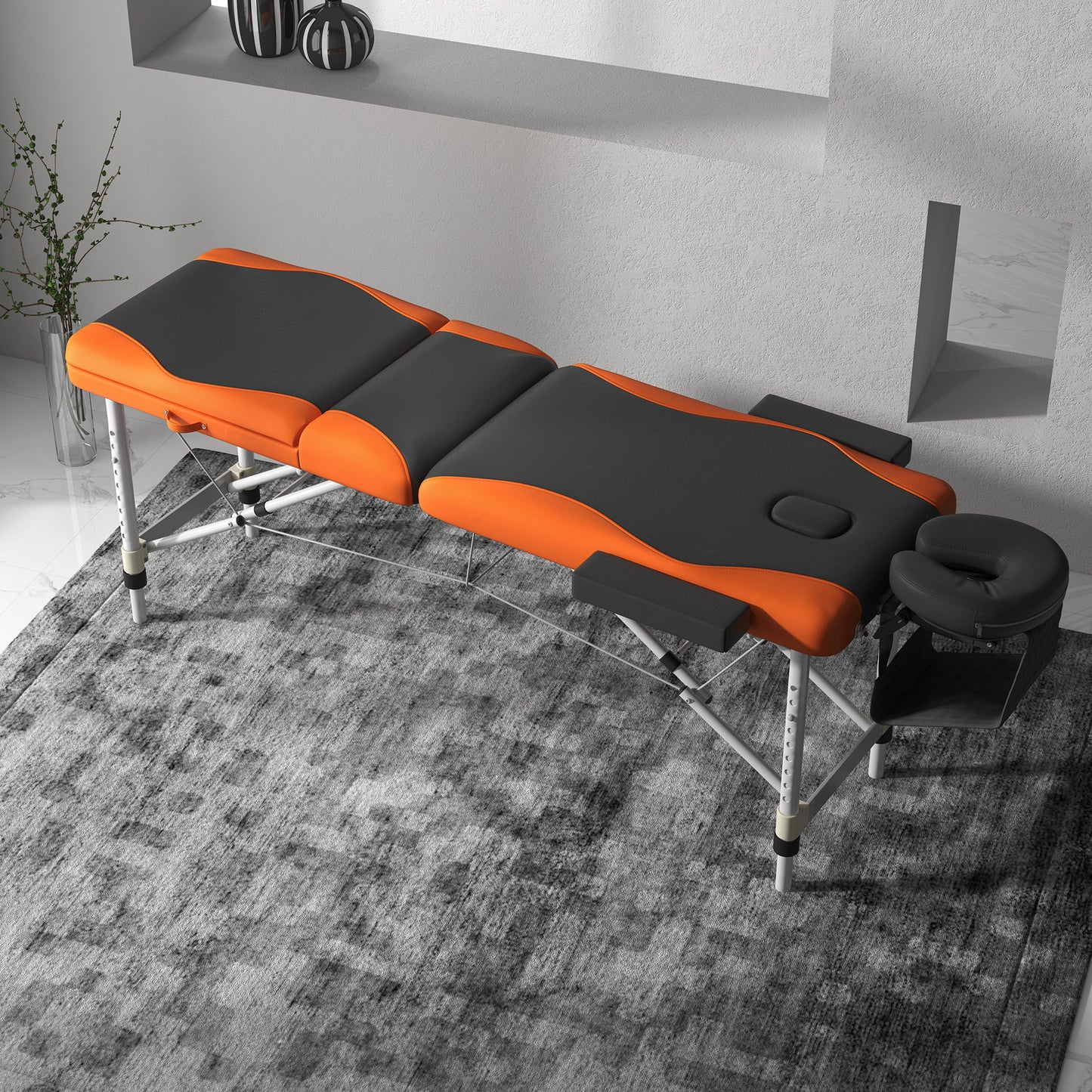 Foldable Massage Bed Portable Table, 3-Section Aluminium Foldable Beauty Couch