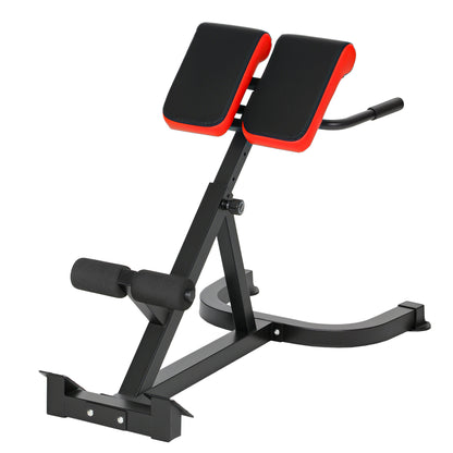 45-Degree Hyperextension Roman Chair, 5-Level Adjustable Back Extension Bench, Heavy-Duty Home Gym Equipment, Red