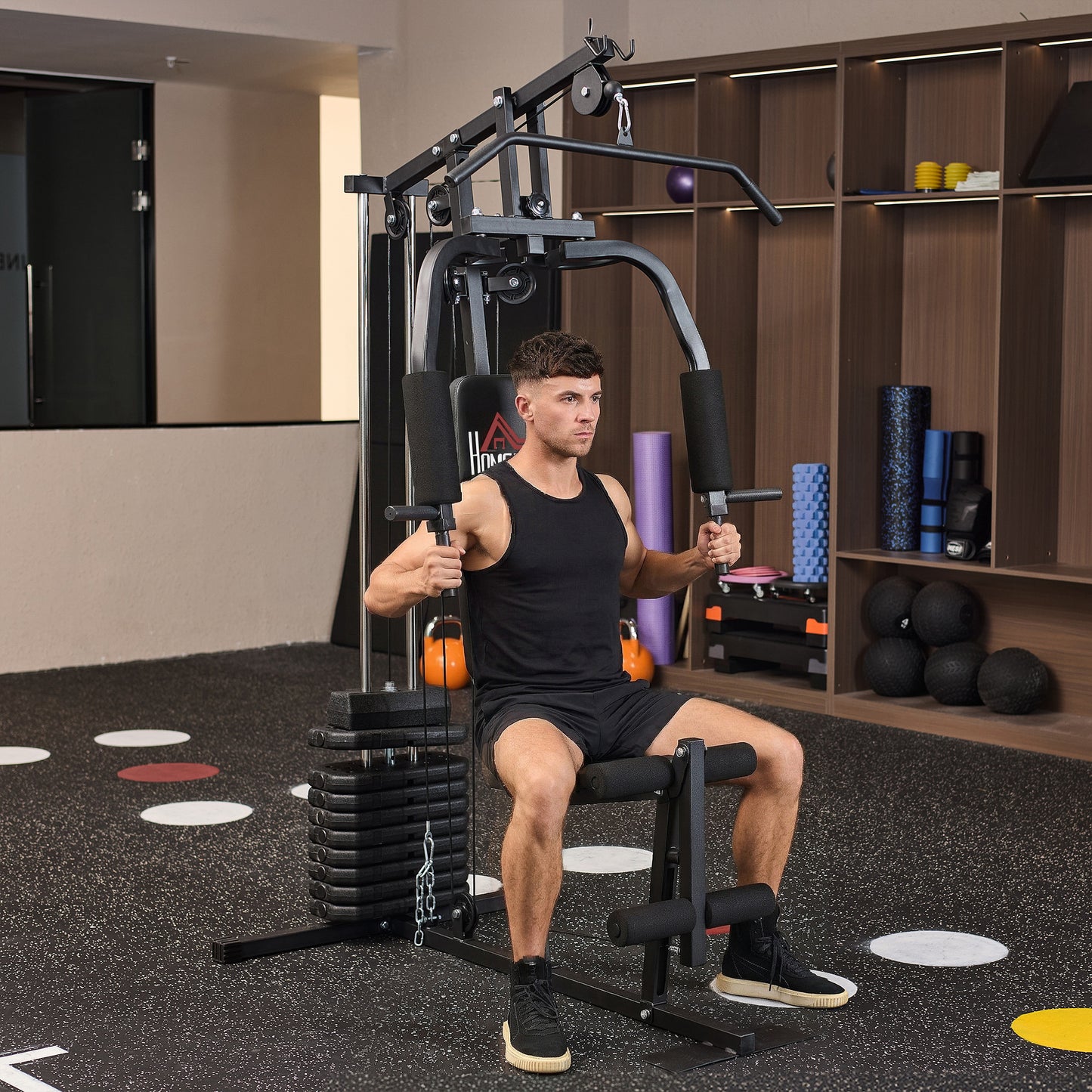 Multifunction Home Gym Machine, with 45kg Weight Stacks, for Strength Training