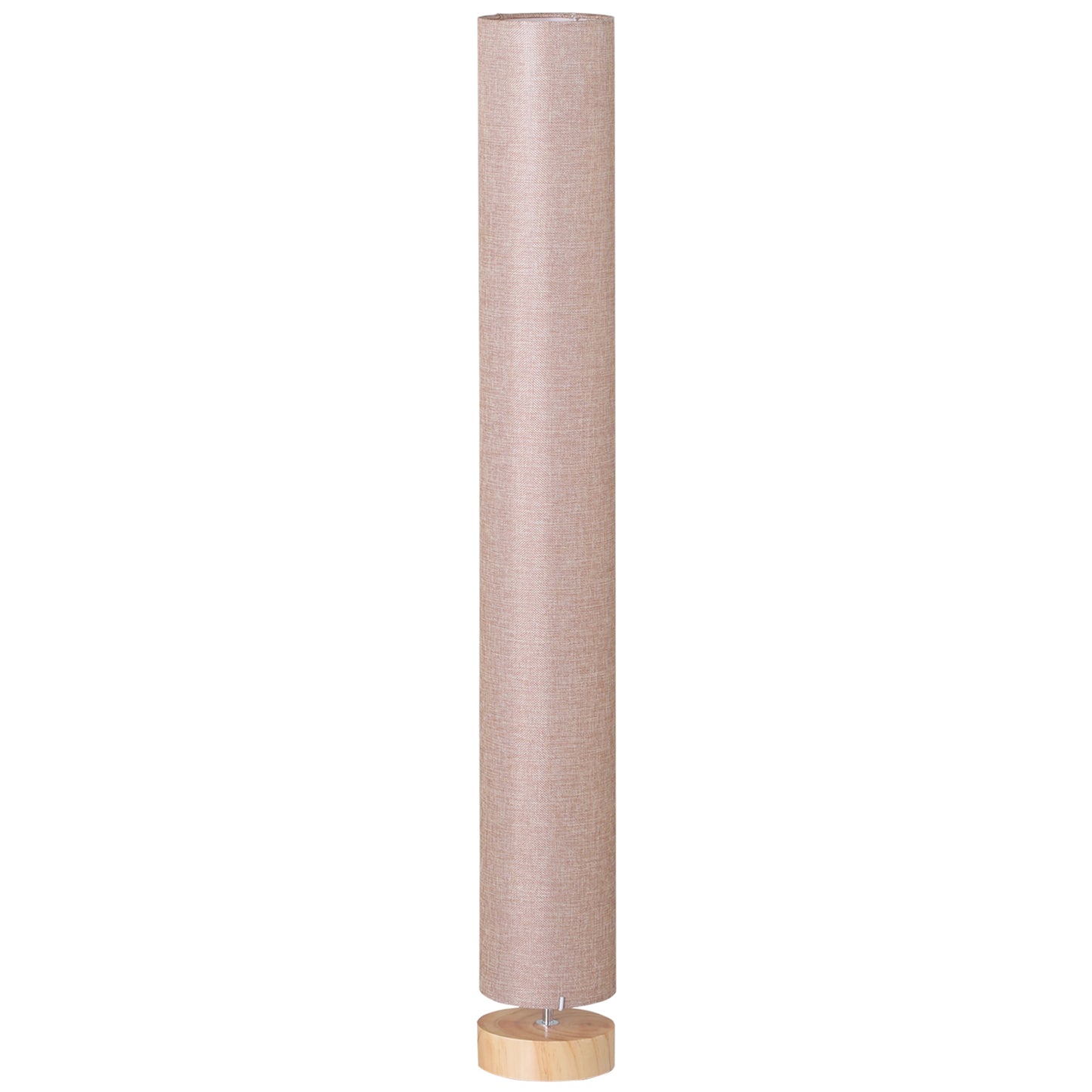 Floor Lamp for Living Room, 120cm Modern Standing Lamp with Linen Shade and Wooden Base, Cream