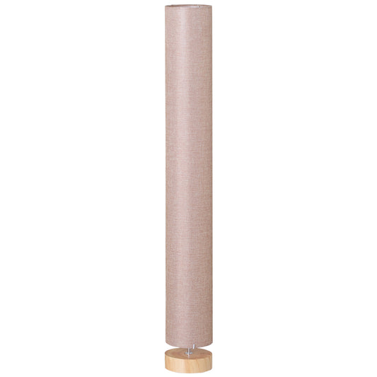 Floor Lamp for Living Room, 120cm Modern Standing Lamp with Linen Shade and Wooden Base, Cream