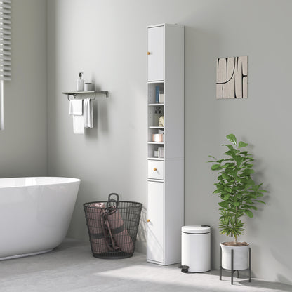 178 cm Narrow Tall Bathroom Cabinet - White