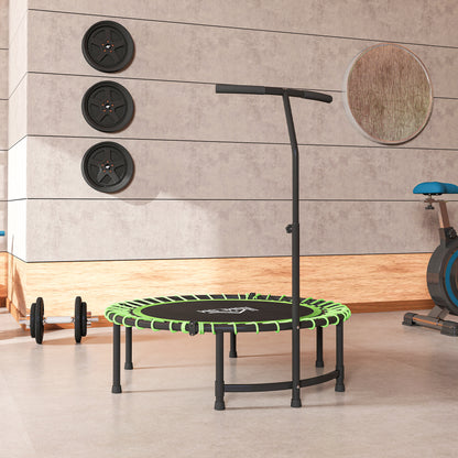 Mini Round Steel Frame Trampoline w/ Adjustable Handle, Green