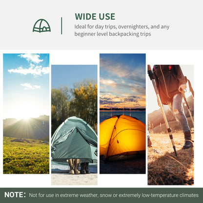 2 Person Camping Tent, Camouflage Tent with Zipped Doors, Storage Pocket, Portable Handy Bag, Dark Green