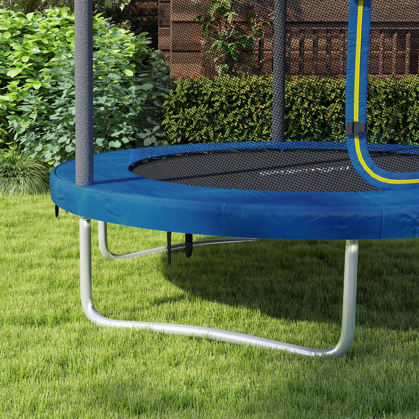 6ft Trampoline with Safety Enclosure Net, Steel Frame Outdoor Trampoline, with Edge, Safety Cover