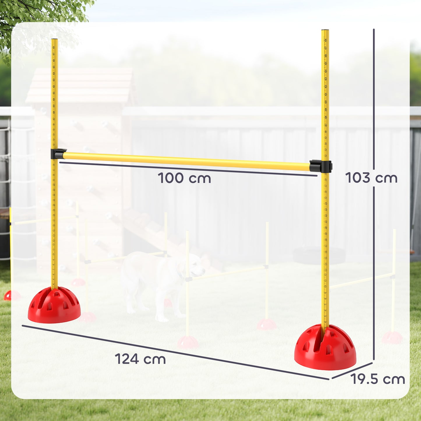 4-piece Dog Agility Equipment with 4 Hurdles, Bag for Jump, Training, Yellow
