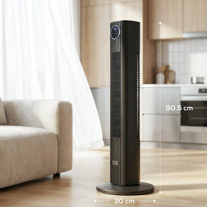 28dB Tower Fan for Bedroom, 36 inch, 8 m/s Velocity Standing Cooling Fan with 80° Oscillating, BLDC Motor, 12 Speeds