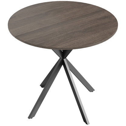 80cm Industrial Round Dining Table - Brown